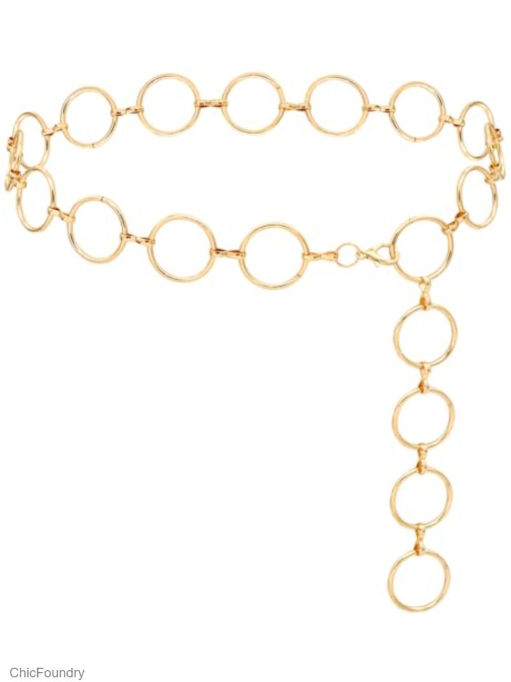 Chunky Metal Waist Chain Belt for Women Body Chain Belt with O-Ring Design